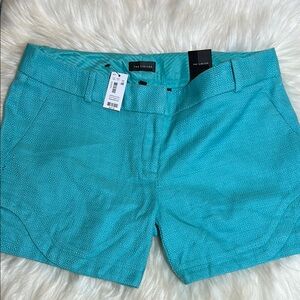 #0186-NWT The Limited Turquoise Woven Cotton/Spandex Shorts Flat-Front -6